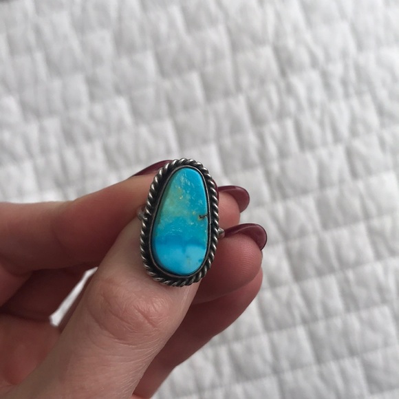 Vintage Turquoise Ring western small size 4 - Picture 8 of 10
